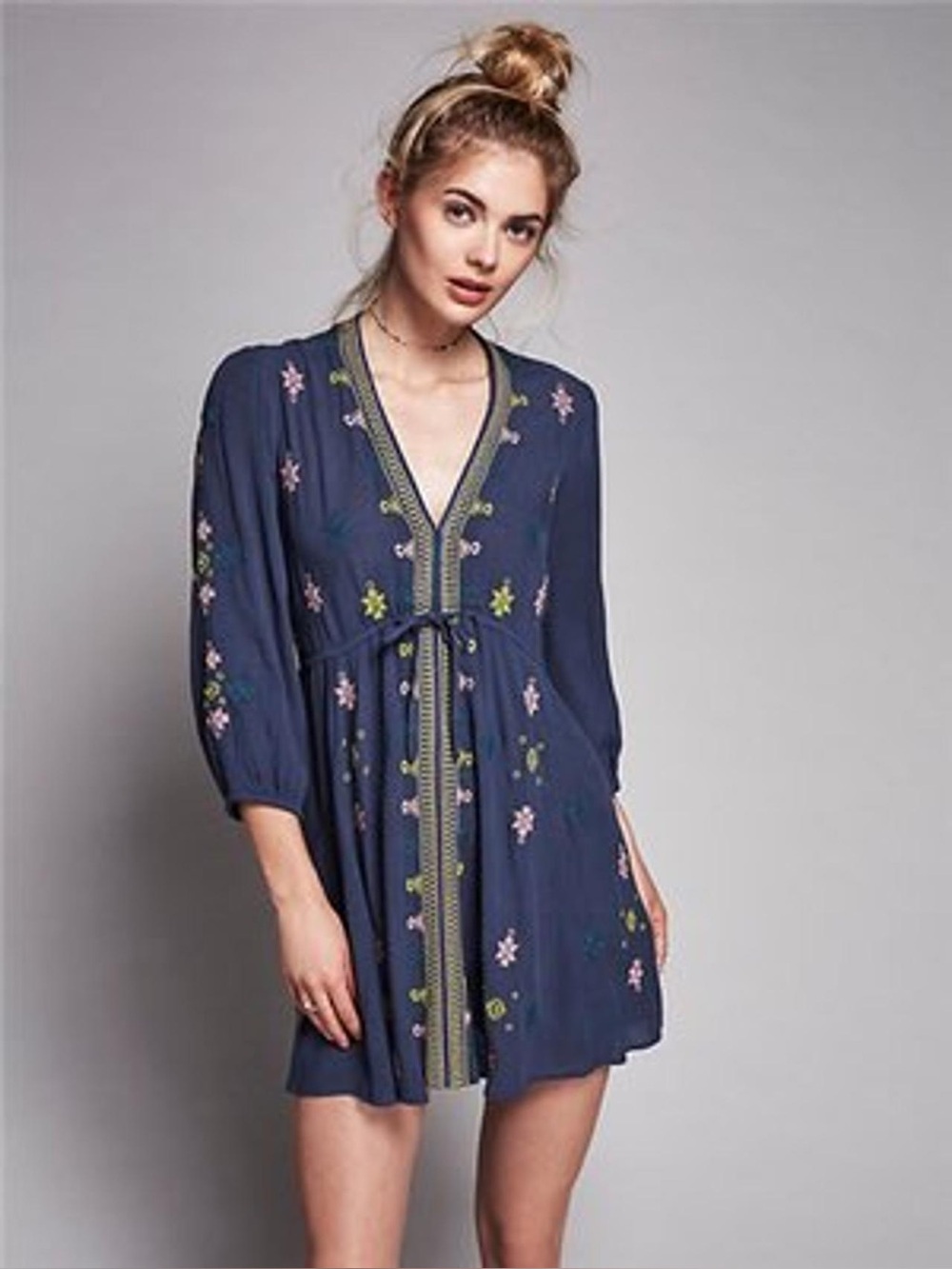 Free people Stargazer Blue mini empire waist dress